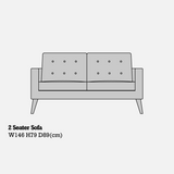 Wood & Wire Pecket 50's 60's 2 Seater Sofa