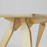 plywood dining table leg meets top design detail