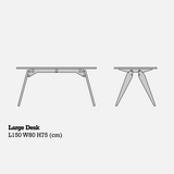 Plywood Desk in Blue - Mid Century Style