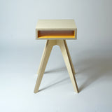 plywood bedside table - yellow