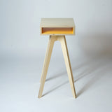 plywood side table - tall yellow 