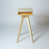 plywood side table - tall yellow