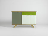 mid century style furniture - plywood sideboard - green