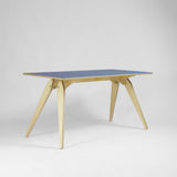 Plywood Desk in Blue - Mid Century Style