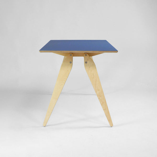 Mid Century Style Plywood Desk in Blue