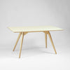 large plywood dining table with white top
