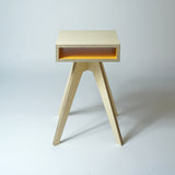 plywood bedside table - yellow  